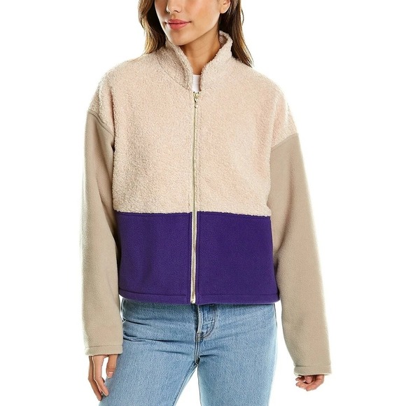 Donni Jacket Tri-Fleece Full Zip Sherpa Women's Size Large White - Picture 1 of 9